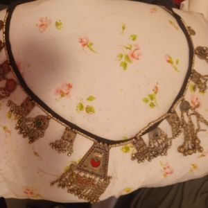 Belly Dancer Belt-Made in Pakistan- 2 sets brass lotus symbols incl.